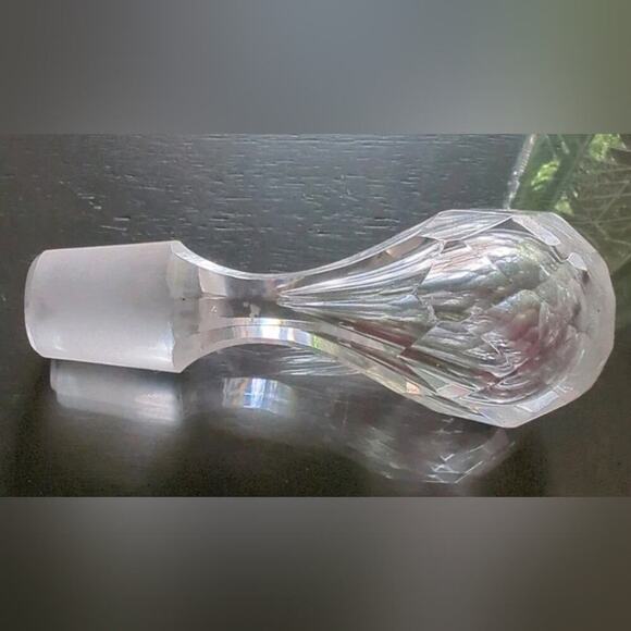 Val St Lambert Numbered Glass Double Etched Carafe Decanter Lime Green Vintage - Picture 6 of 9